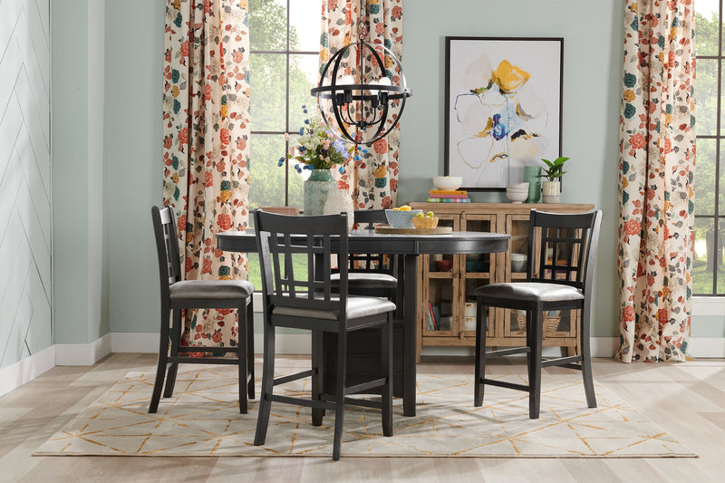 Dena Counter-Height Dining Table with 42-60\"W Extension, Round  - Grey