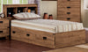 Driftwood Mates Full Platform Bed with Headboard - Rustic style Bed in Light Wood Engineered Wood and Laminate Veneers
