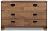Driftwood 6-Drawer Dresser - Rustic style Dresser in Light Wood Engineered Wood and Laminate Veneers