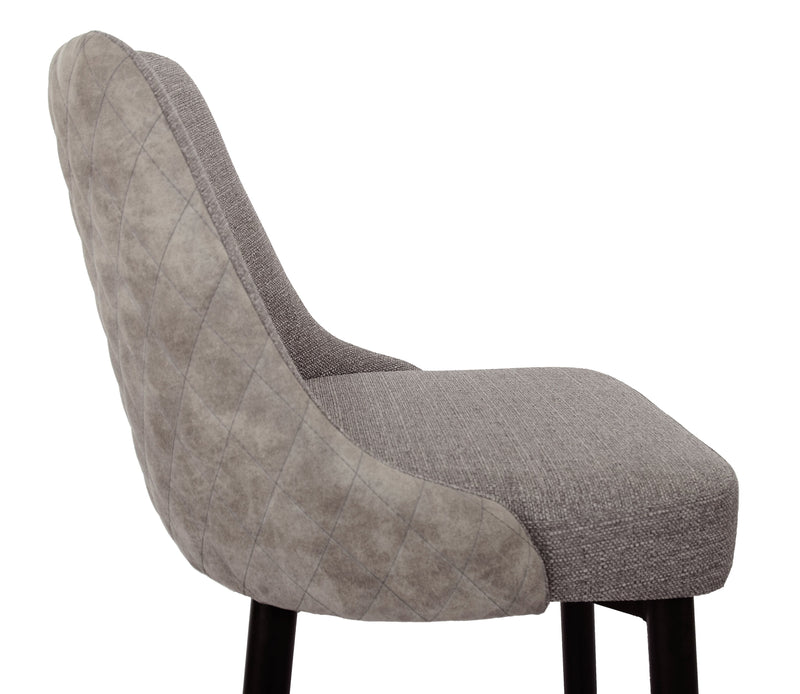 Eden Counter-Height Stool with Linen-Look Fabric, 25\"H, Metal - Grey