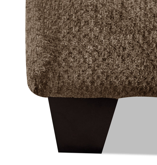 Made in Canada Febe 75\" Chenille Fabric Loveseat with Flared Arms and Accent Pillows - Brown
