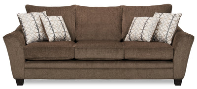 Febe Chenille Queen-Size Sofa Bed - Brown 
