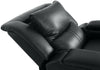 Cato Leather-Look Fabric Power Recliner with Power Headrest – Black - Contemporary style Chair in Black