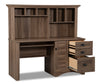 Harbor View Desk with Hutch – Salt Oak - Country style Desk in Salt Oak Engineered Wood and Paper Laminate