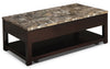 Sicily Coffee Table with Lift-Top and Casters – Brown - Contemporary style Coffee Table in Deep Chocolate Wood