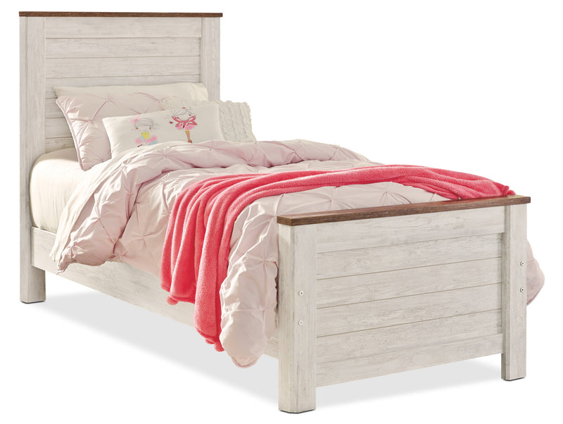 Willowton Panel Headboard for Kids, Whitewash - Twin Size