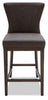 Quinn Counter-Height Stool – Brown - Contemporary style Bar Stool in Brown Rubberwood and Bonded Leather