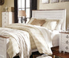 Willowton Queen Bed - Country style Bed in White Engineered Wood and Laminate Veneers