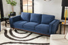 Kassia Linen-Look Sofa - Blue 