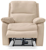 Grove Genuine Leather Power Reclining Chair with Adjustable Headrest – Cream - Contemporary style Chair in Cream