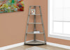 Ana Corner Bookcase – Dark Taupe - Contemporary style Bookcase in Taupe Wood