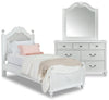 Livy 5-Piece Twin Bedroom Package - Traditional, Glam style Bedroom Package in White Pine