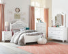 Livy 5-Piece Twin Bedroom Package - Traditional, Glam style Bedroom Package in White Pine