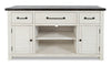 Madison 60" TV Stand - White - Rustic style TV Stand in White and brown