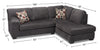 Morty 2-Piece Chenille Right-Facing Condo Sectional - Grey 