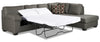 Morty 2-Piece Leather-Look Fabric Right-Facing Sofa Bed Sectional - Grey 
