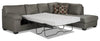 Morty 2-Piece Leather-Look Fabric Right-Facing Sofa Bed Sectional - Grey 