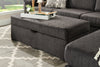 Morty Chenille Storage Ottoman - Grey
