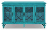 Rigolet Large Accent Cabinet – Blue - Country style Accent Cabinet in Blue Wood