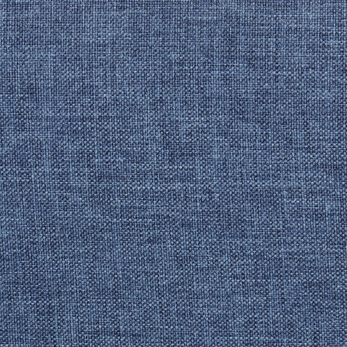 Page Upholstered Bed in Blue Linen-Look Fabric, Button Tufted - King Size