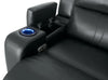 Cato Leather-Look Fabric Power Recliner with Power Headrest – Black - Contemporary style Chair in Black