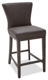 Quinn Counter-Height Stool with Vegan Leather Fabric, 26\"H - Brown
