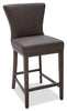 Quinn Counter-Height Stool – Brown - Contemporary style Bar Stool in Brown Rubberwood and Bonded Leather
