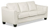 Andi Leather-Look Fabric Sofa – Beige - Glam style Sofa in Beige
