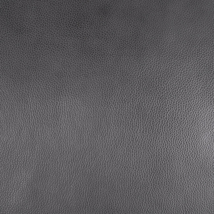 Chateau d’Ax Vita 31\" 100% Genuine Leather Ottoman with Diamond Pattern Stitching and Wood Legs - Charcoal Grey