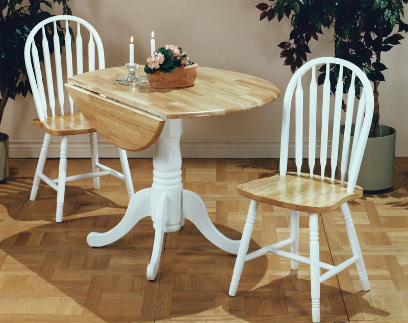 Hana Dining Chair, Wood, Slat-Back - Two Tone White & Natural