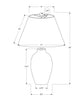 24" Black Textured Ceramic Table Lamp with Ivory Shade|Lampe de table de 24 po en céramique texturée noire avec abat-jour ivoire
