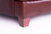 Chateau d’Ax Vita 87" 100% Genuine Leather Sofa with Diamond Pattern Stitching and Wood Legs - Brown | Sofa Vita de Château d’Ax de 87 po en cuir 100 % véritable avec coutures à motif de diamant et pattes en bois - brun
