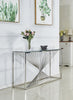 Andreas Sofa Table - Contemporary, Modern style Sofa Table in Chrome Metal, Glass