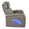 Elite Genuine Leather Power Recliner with Massage Function and Power Headrest - Grey 
