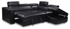 Drake 3-Piece Leather-Look Fabric Right-Facing Sleeper Sectional - Black 