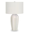27\" Cream Ceramic Table Lamp with Ivory Shade