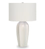 27" Cream Ceramic Table Lamp with Ivory Shade|Lampe de table de 27 po en céramique crème avec abat-jour ivoire