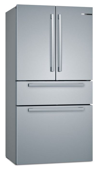 Bosch 800 Series 36\" 20.5 Cu. Ft. Smart 4-Door French Door Refrigerator with Dual Compressor - Stainless Steel