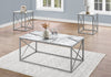 Kasey 3-Piece Coffee and Two End Tables Package - White Marble-Look 