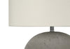 20" Grey Concrete with Ivory Shade Table Lamp|Lampe de table de 20 po béton gris avec abat-jour ivoire