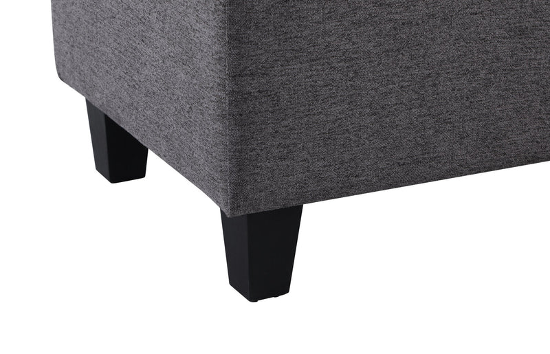 Kai 19.5\" 3-Piece Storage Ottomans - Grey Linen-Look