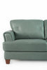 Chateau d’Ax Vita 87" 100% Genuine Leather Sofa with Diamond Pattern Stitching and Wood Legs - Seafoam Green | Sofa Vita de Château d’Ax de 87 po en cuir 100 % véritable avec coutures à motif de diamant et pattes en bois - vert écume de mer