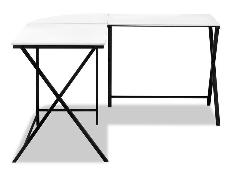 Lidia 55.25\" L-Shaped Corner Office Desk - White