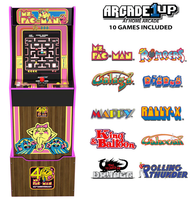 Arcade1Up Ms. PAC-MAN™ 40th Anniversary Edition Arcade Cabinet with Riser