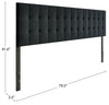 Ellis Upholstered Headboard in Charcoal Fabric, Button Tufted - King Size | Tête de lit rembourrée Ellis en tissu anthracite avec capitonnage à boutons - format très grand lit