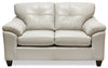 Made in Canada Addison 63\" Leather-Look Fabric Loveseat with Removable Seat Cushions and Tufting - Beige