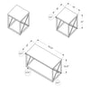 Kasey 3-Piece Coffee and Two End Tables Package - White Marble-Look 
