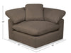Eclipse Linen-Look Fabric Modular Armless Chair - Slate 