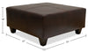 Addison Leath-Aire Ottoman - Brown 