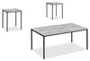 Easton 42" Modern 3-Pack Coffee + 2 End Tables - Grey with Black Metal Legs|Ensemble 3 tables modernes Easton de 42 po (table à café et 2 tables de bout) - grise avec pattes en métal noir